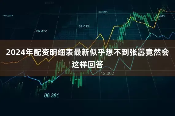2024年配资明细表最新似乎想不到张嚣竟然会这样回答